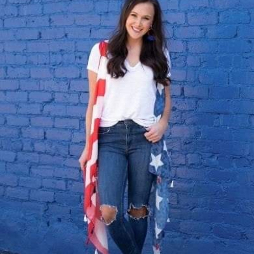 New Long Vest - Graphic Flag